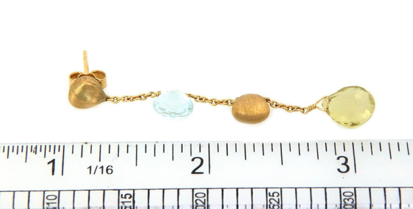 Marco Bicego Aruba Multi Color Gems 18k Gold Dangle Earrings