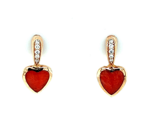 Kabana 14k Rose Gold Diamond Spiny Oyster Shell Heart Earrings | Earrings | catalog, Designer Jewelry, Earrings, Kabana | Kabana