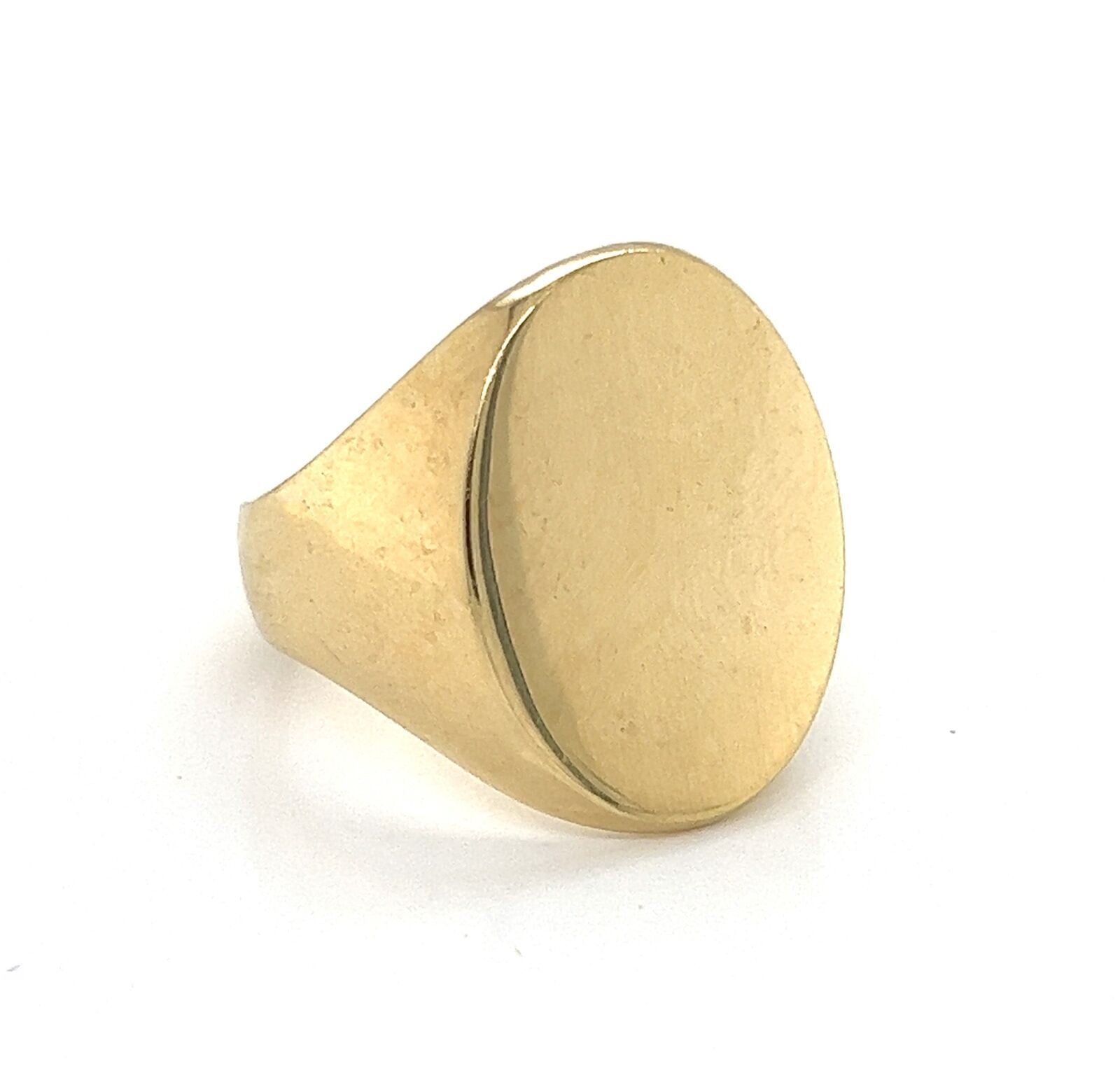 Flat Oval Top Signet 14k Yellow Gold Ring | Rings | catalog, Estate, Rings, Vintage | Estate