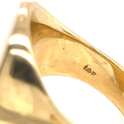 Flat Oval Top Signet 14k Yellow Gold Ring