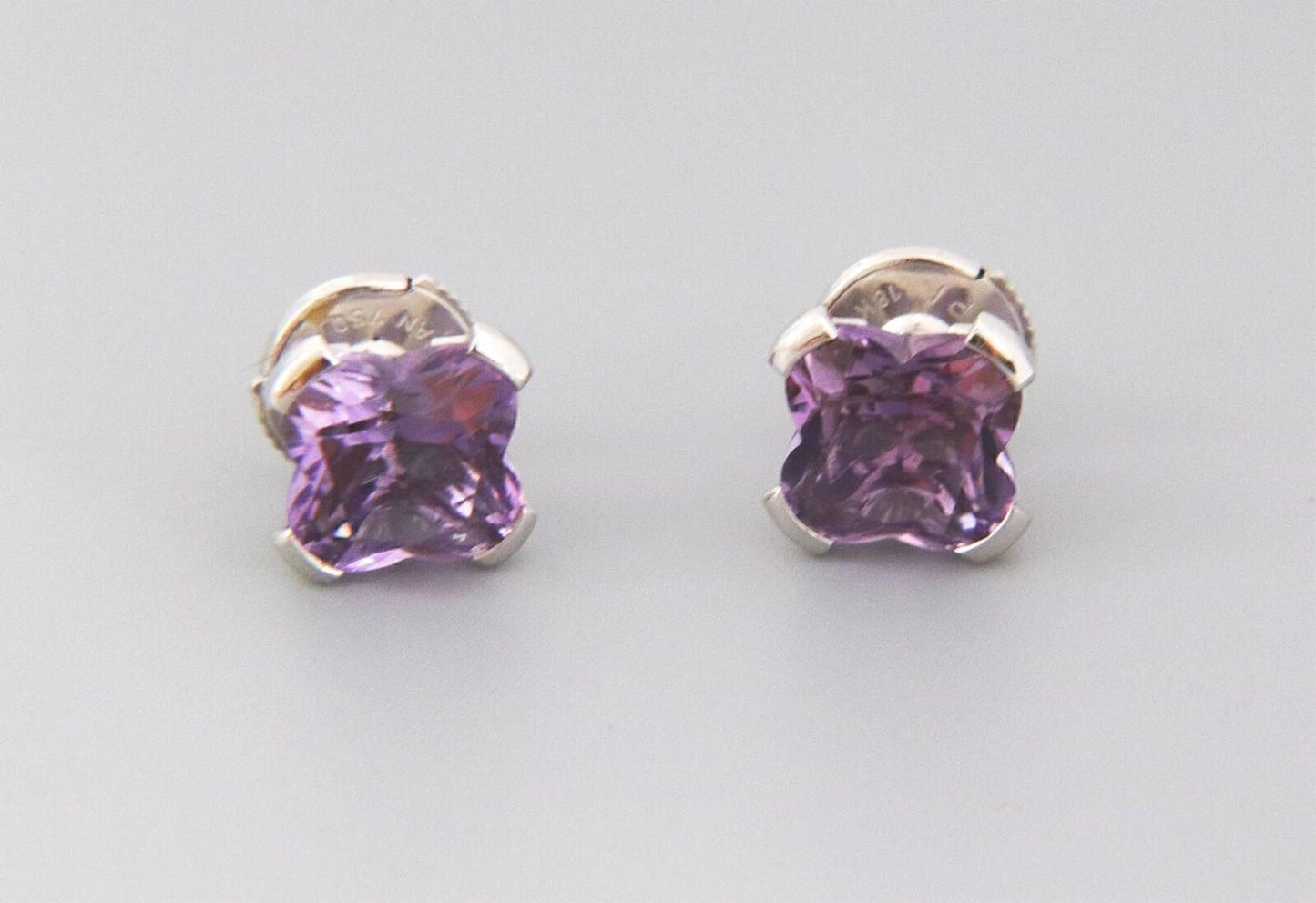 Mauboussin 3ct Flower Cut Amethyst Gemstone 18k White Gold Floral Stud Earrings | Earrings | catalog, Designer Jewelry, Earrings, Mauboussin | Mauboussin