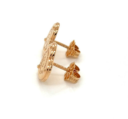 Tiffany & Co. Please Return 18k Rose Gold LOVE Heart Stud Earrings