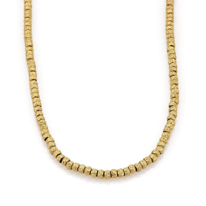 Nouvelle Bague Hammered 18k Yellow Gold Beaded Chain Necklace