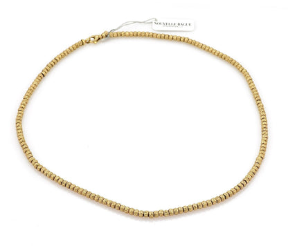 Nouvelle Bague Hammered 18k Yellow Gold Beaded Chain Necklace