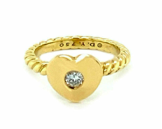 David Yurman Diamond 18k Yellow Gold Heart Cable Ring | Rings | catalog, David Yurman, Designer Jewelry, Rings | David Yurman