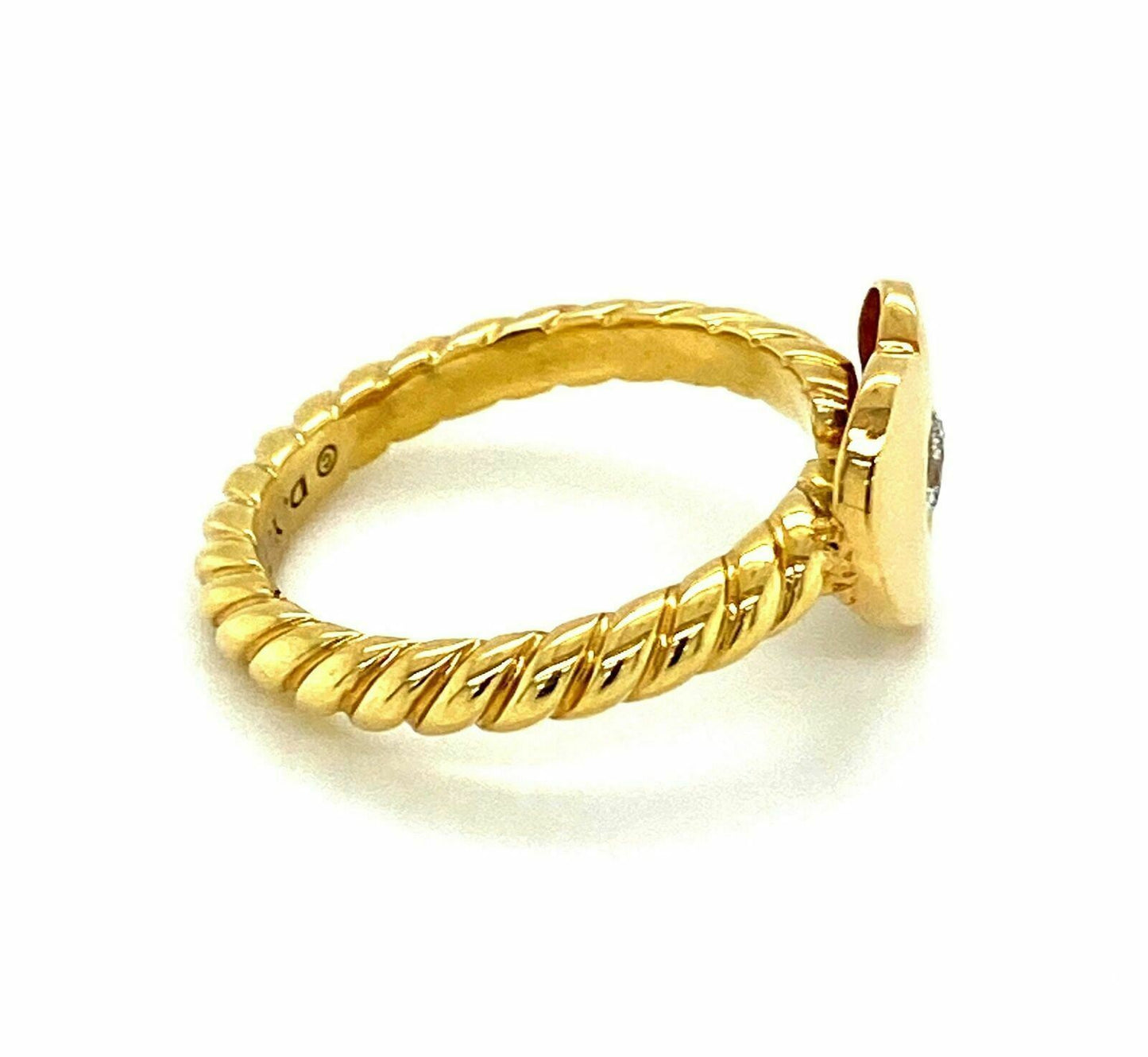 David Yurman Diamond 18k Yellow Gold Heart Cable Ring