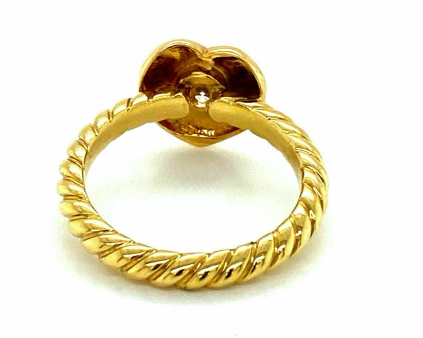 David Yurman Diamond 18k Yellow Gold Heart Cable Ring