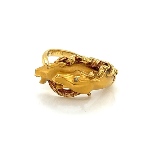 Carrera y Carrera Diamond 18k Yellow Gold Double Horse Head Ring | Rings | Carrera y Carrera, catalog, Designer Jewelry, Rings | Carrera y Carrera