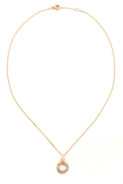 Cartier 18k Tri Gold Diamond Trinity Pendant Necklace
