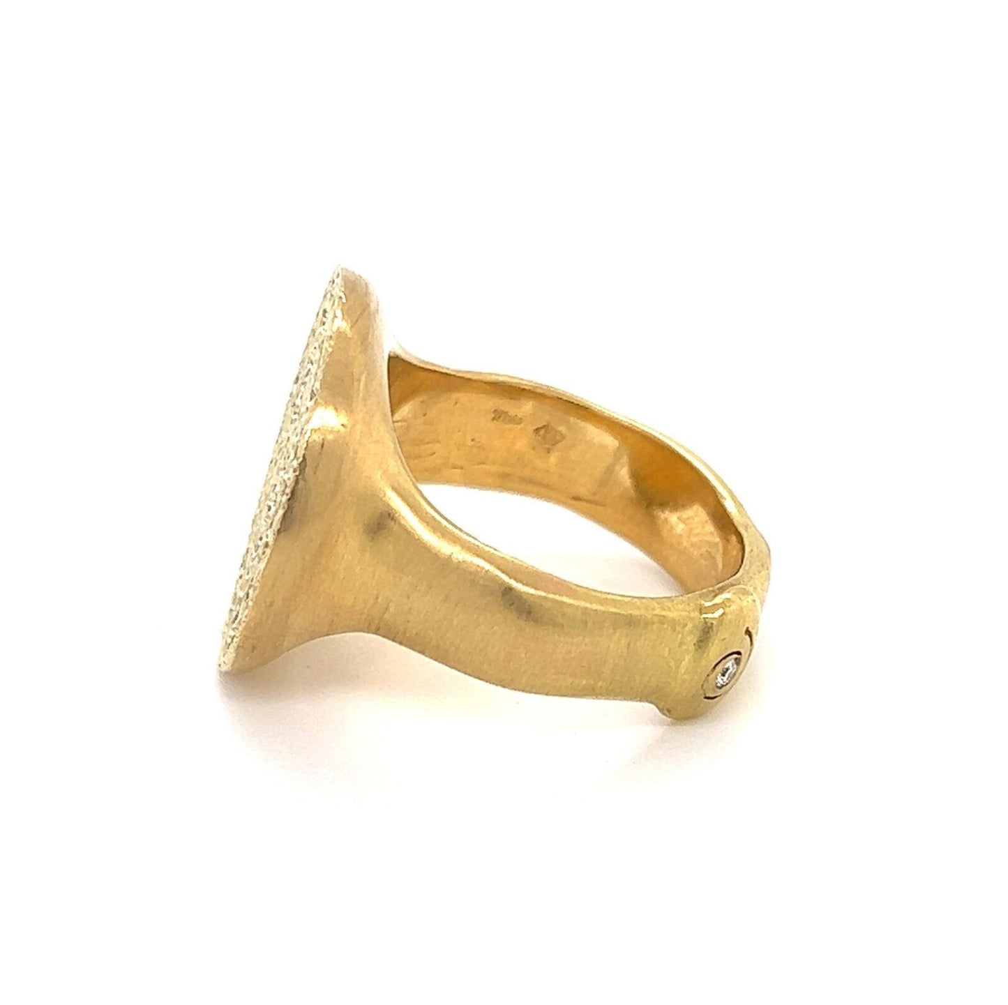 H.Stern 18k Yellow Gold Diamond Aztec Calendar Ring
