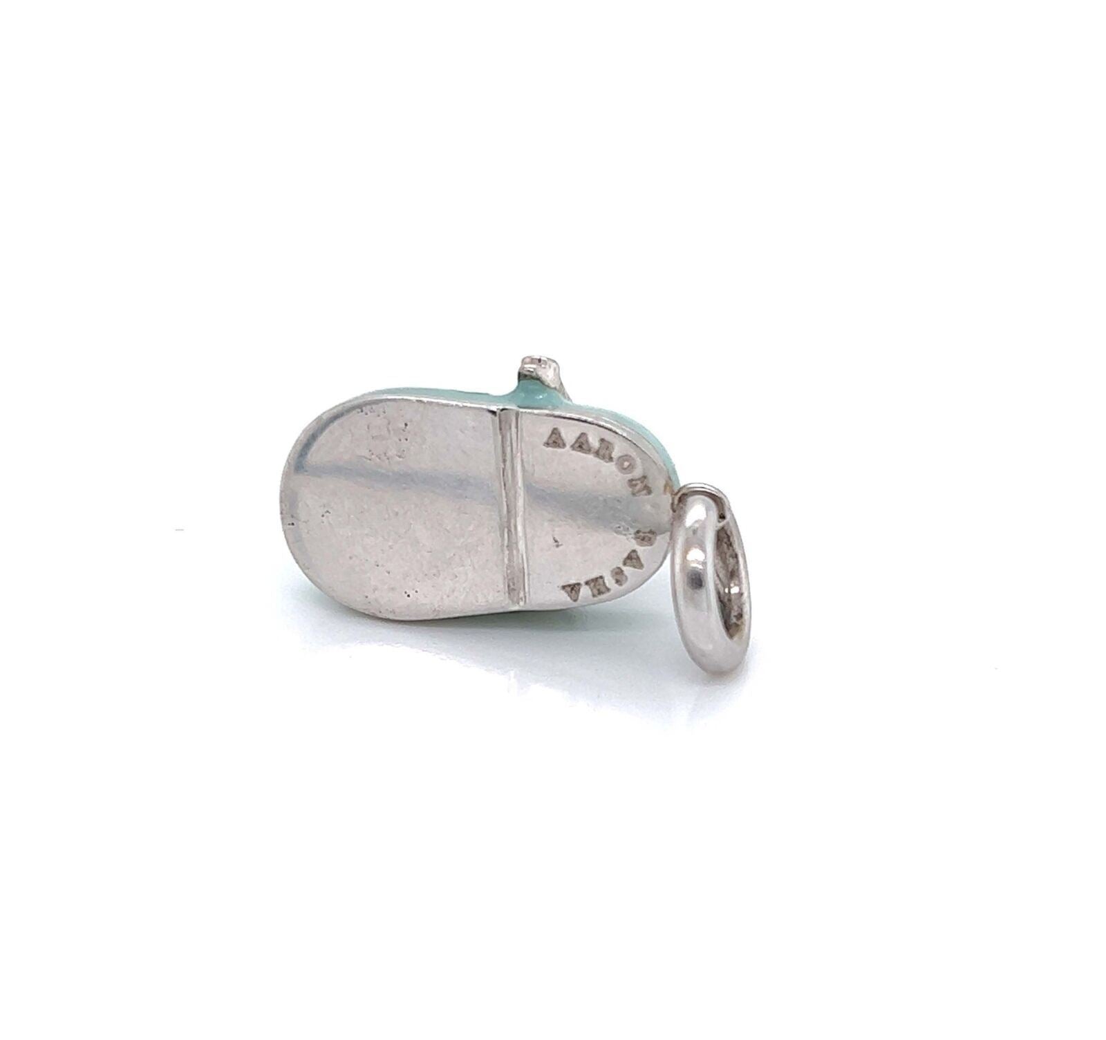  White Gold Diamond Enamel Shoe Charm Pendant