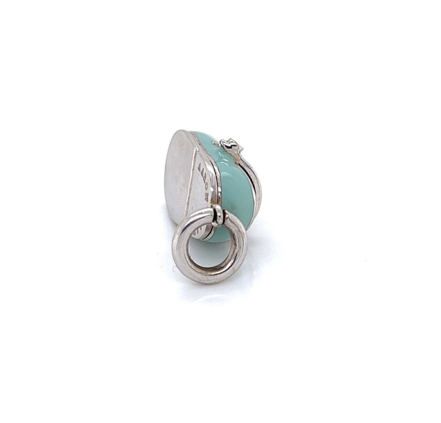  White Gold Diamond Enamel Shoe Charm Pendant