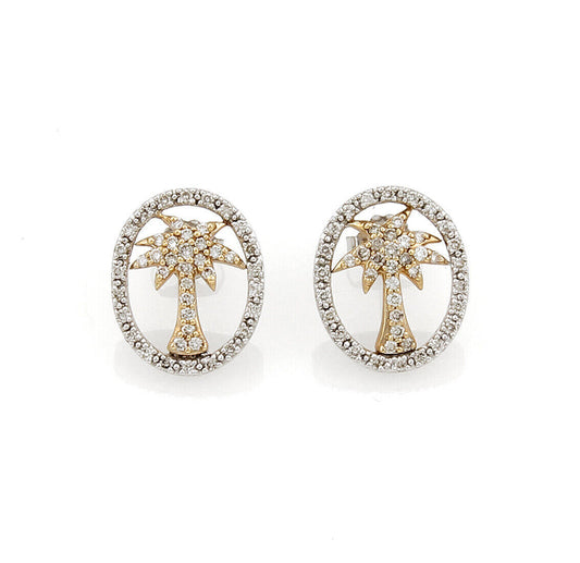 Palm Tree 14k Gold Diamond Earrings | Earrings | catalog, Earrings, Modern | Modern