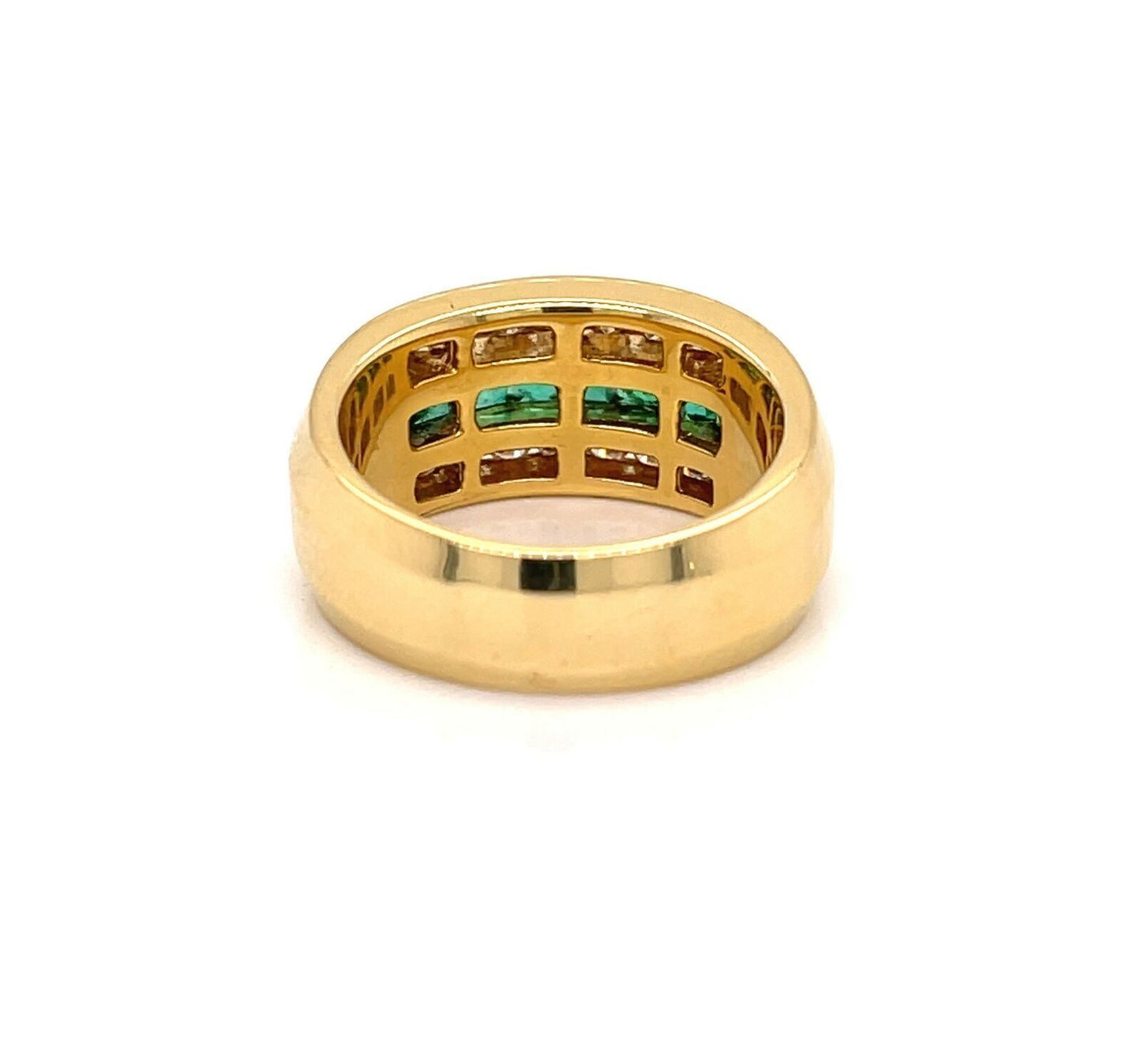 Craig Drake Diamond & Emerald 18k Yellow Gold Band Ring