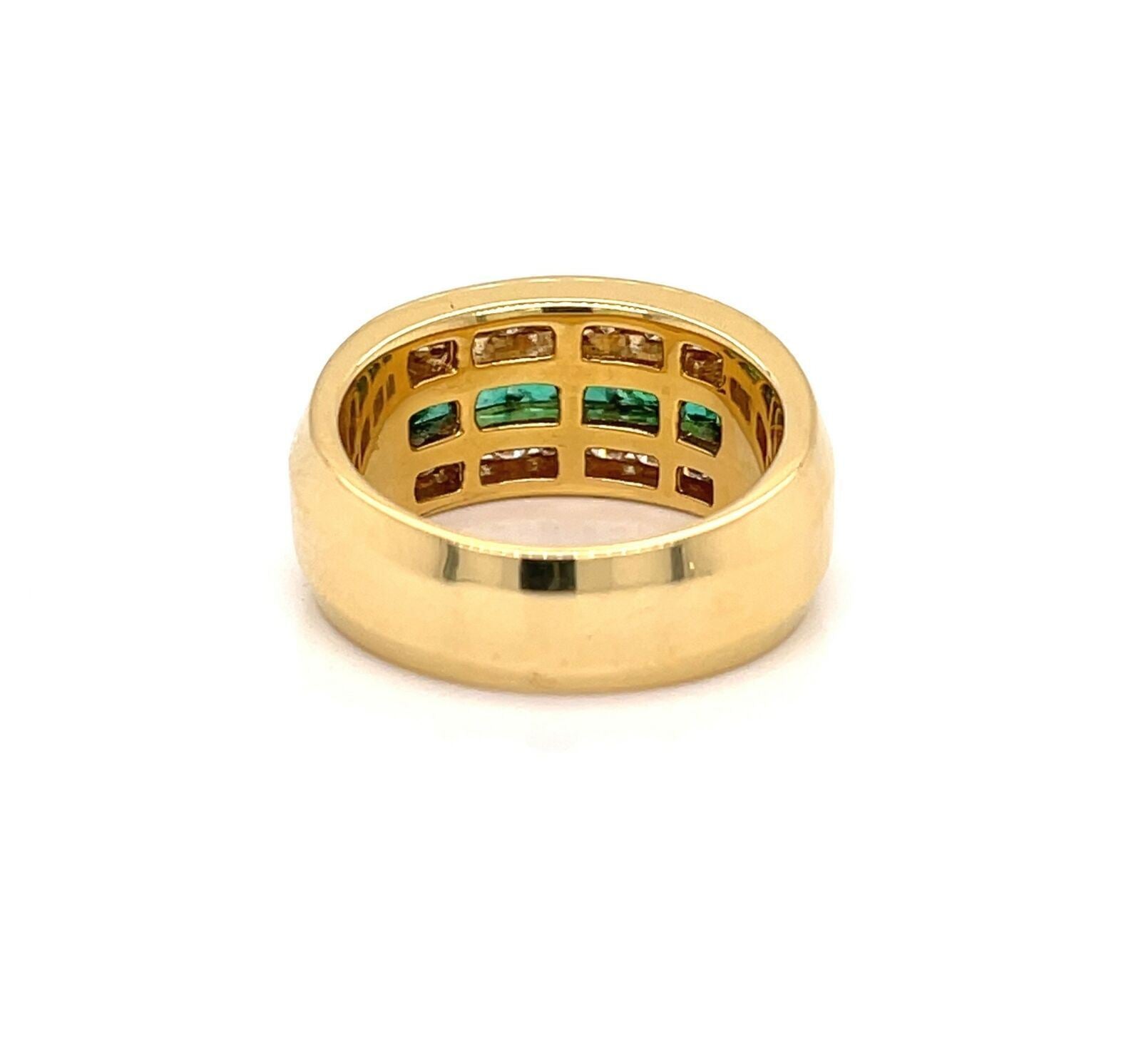 Craig Drake Diamond & Emerald 18k Yellow Gold Band Ring