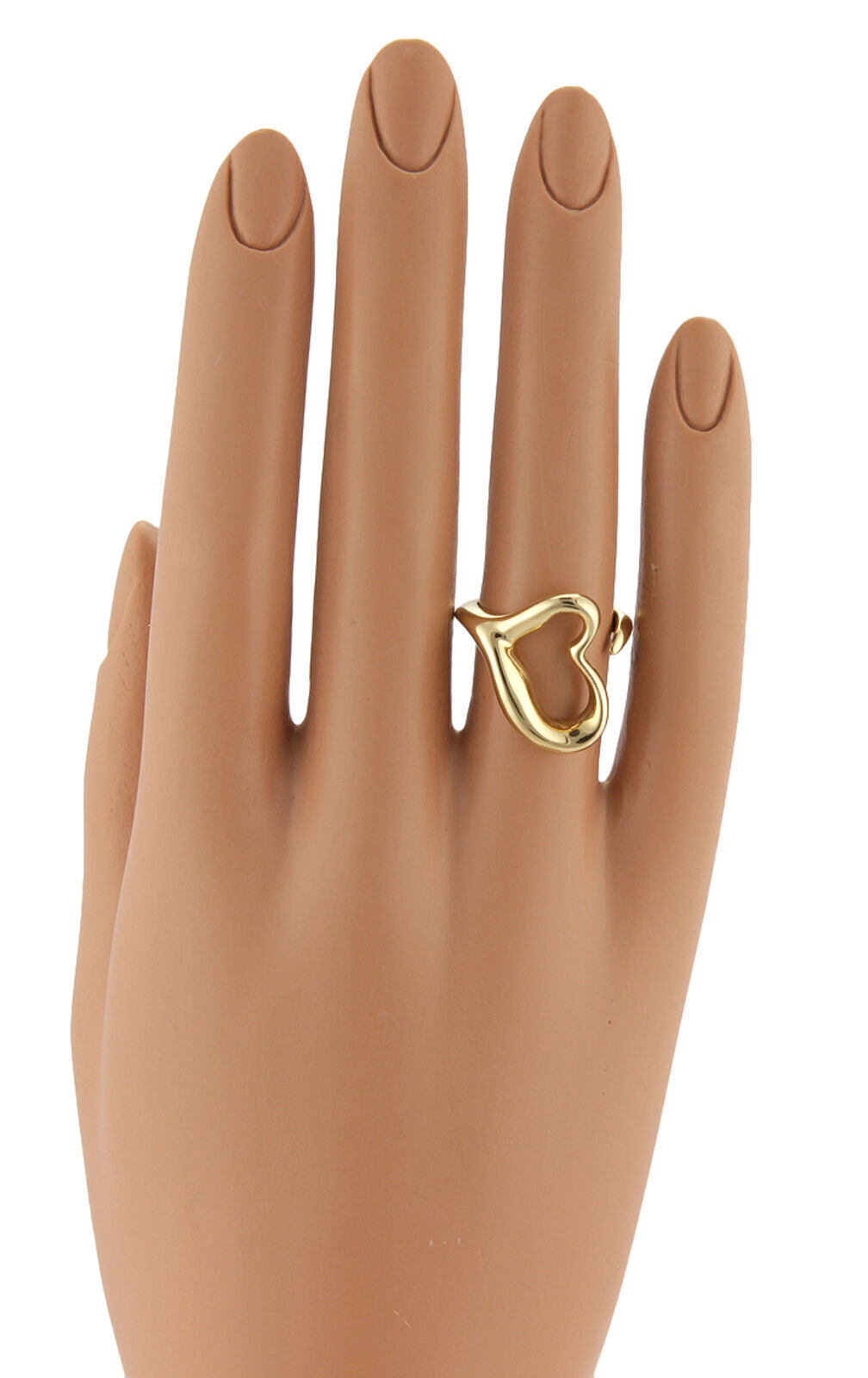 Tiffany & Co. Elsa Peretti Open Heart 18k Yellow Gold Curved Band Ring