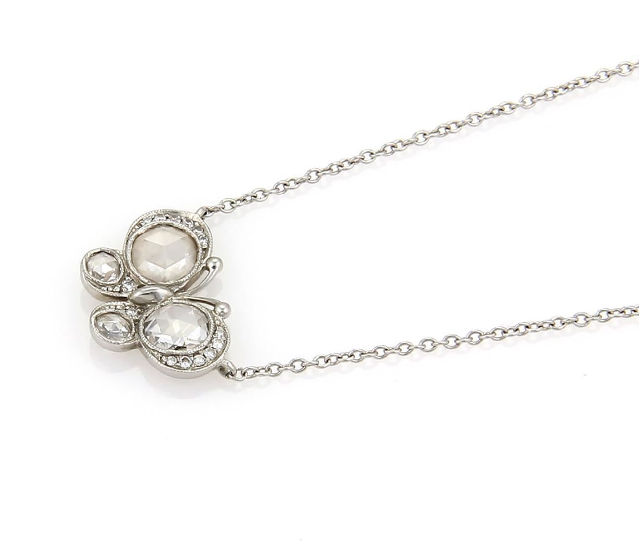 Tiffany Co. Enchant Platinum Diamond Butterfly Pendant Necklace Jewels by Joy