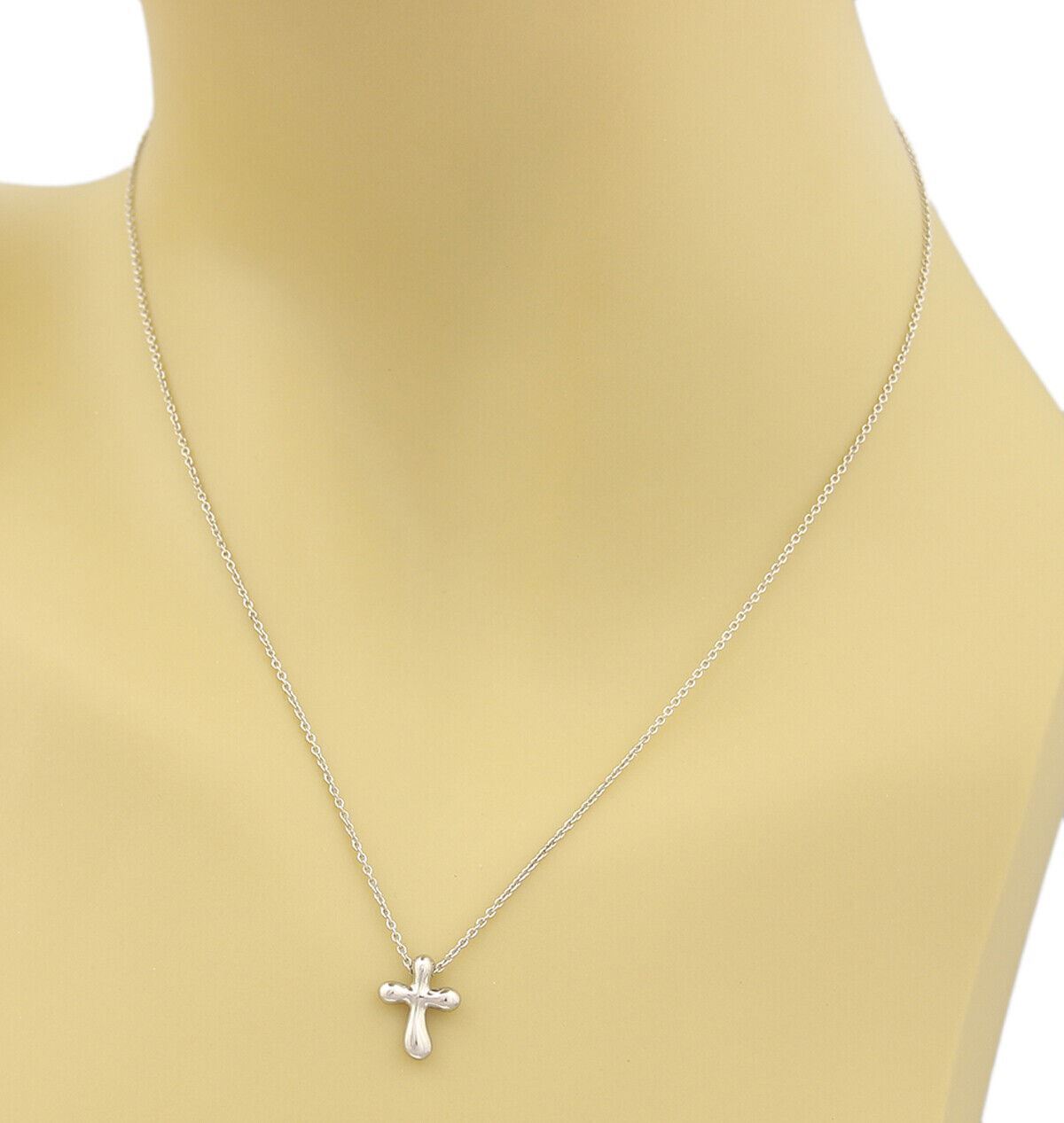 Tiffany & Co. Elsa Peretti Mini Platinum Cross Pendant Necklace