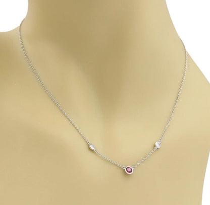 Tiffany & Co. Peretti Color By The Yard Ruby Diamond Platinum Necklace