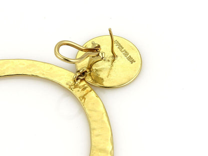Ippolita Glamazon 18k Yellow Gold Hammered Large Oval Dangle Earrings