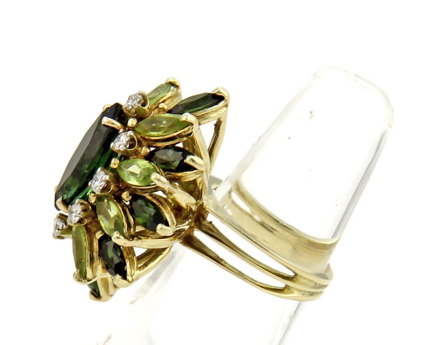 Le Triomphe 14k Yellow Gold Diamond & Tourmaline Cluster Ring