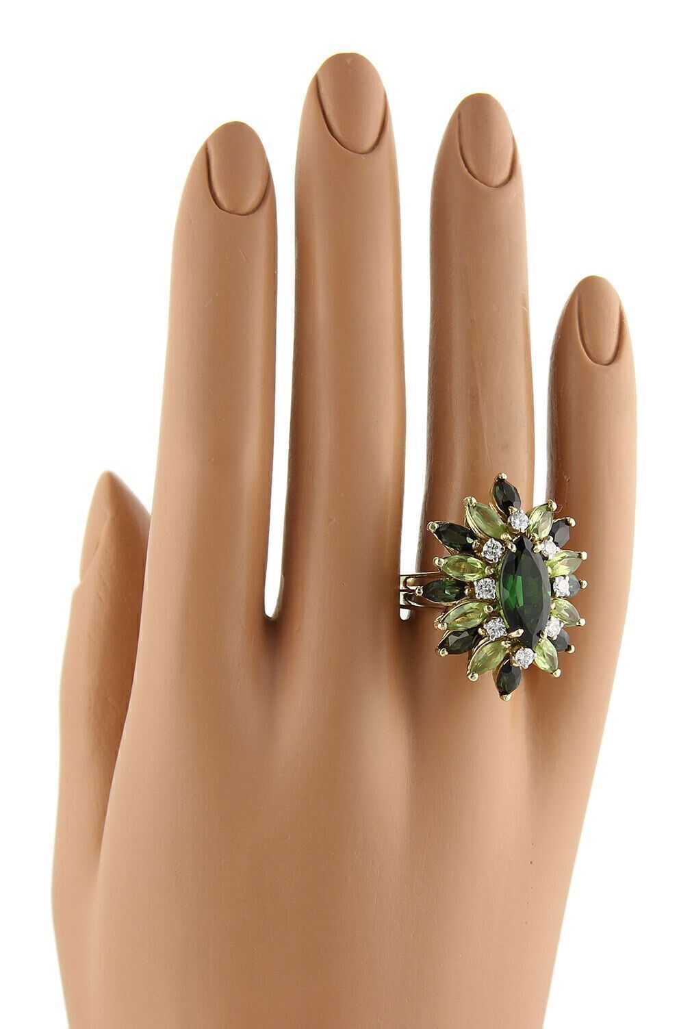 Le Triomphe 14k Yellow Gold Diamond & Tourmaline Cluster Ring