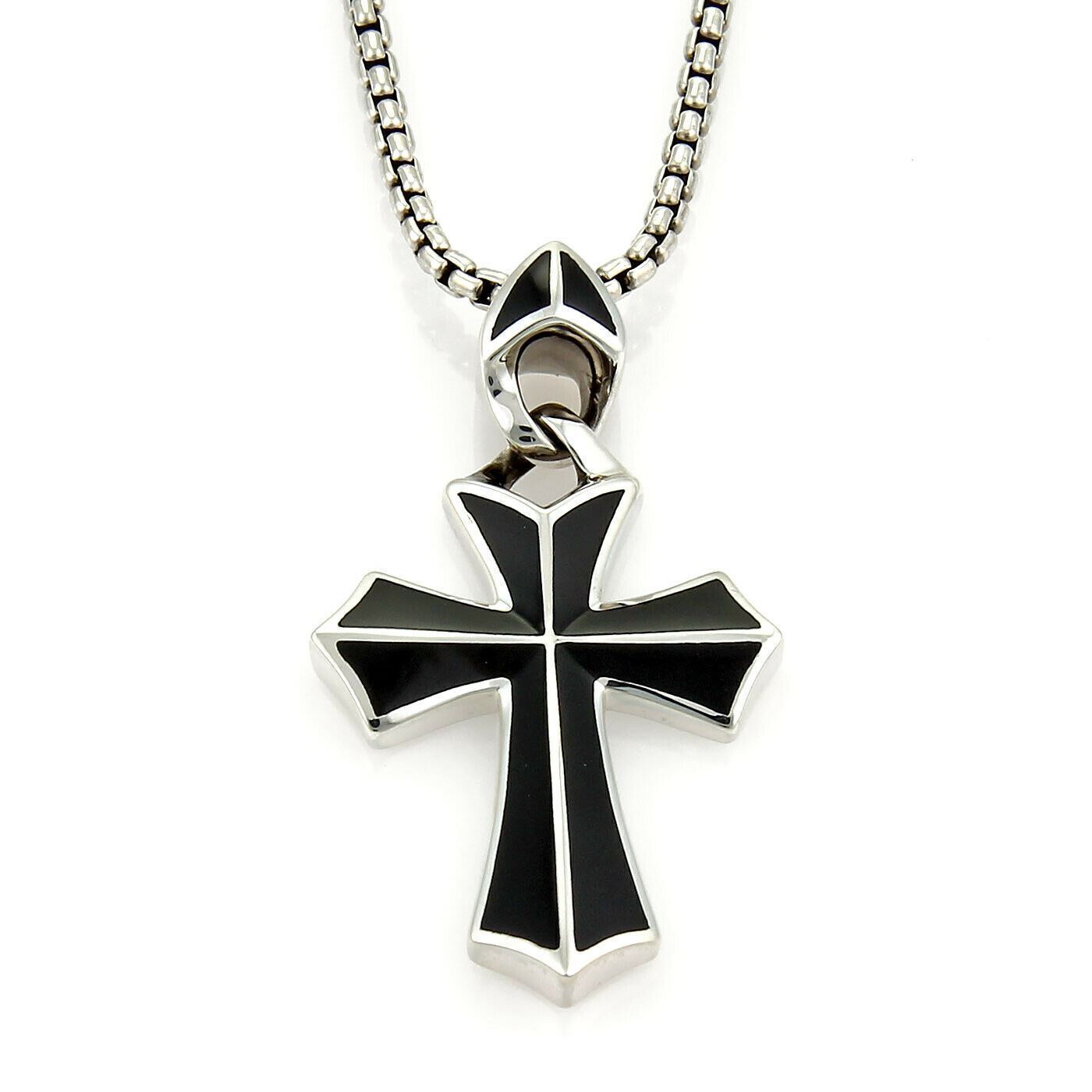 Stephen Webster Rayman Sterling Onyx Cross Pendant Necklace | Necklaces | catalog, Designer Jewelry, Necklaces, Pendants, Stephen Webster, Sterling Silver | Stephen Webster