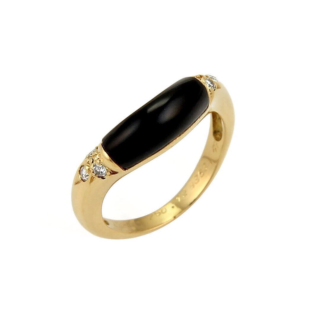 Cartier Diamond & Onyx 18k Yellow Gold Stack Band Ring | Rings | bands, cartier, catalog, Designer Jewelry, Rings | Cartier