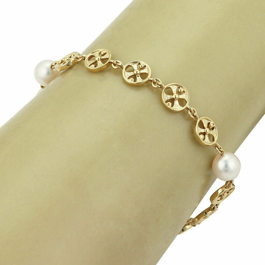 Mikimoto Akoya Pearls 18k Yellow Gold Round Wheel Link Bracelet | Bracelets | Bracelets, catalog, Designer Jewelry, Mikimoto, Pearls | Mikimoto