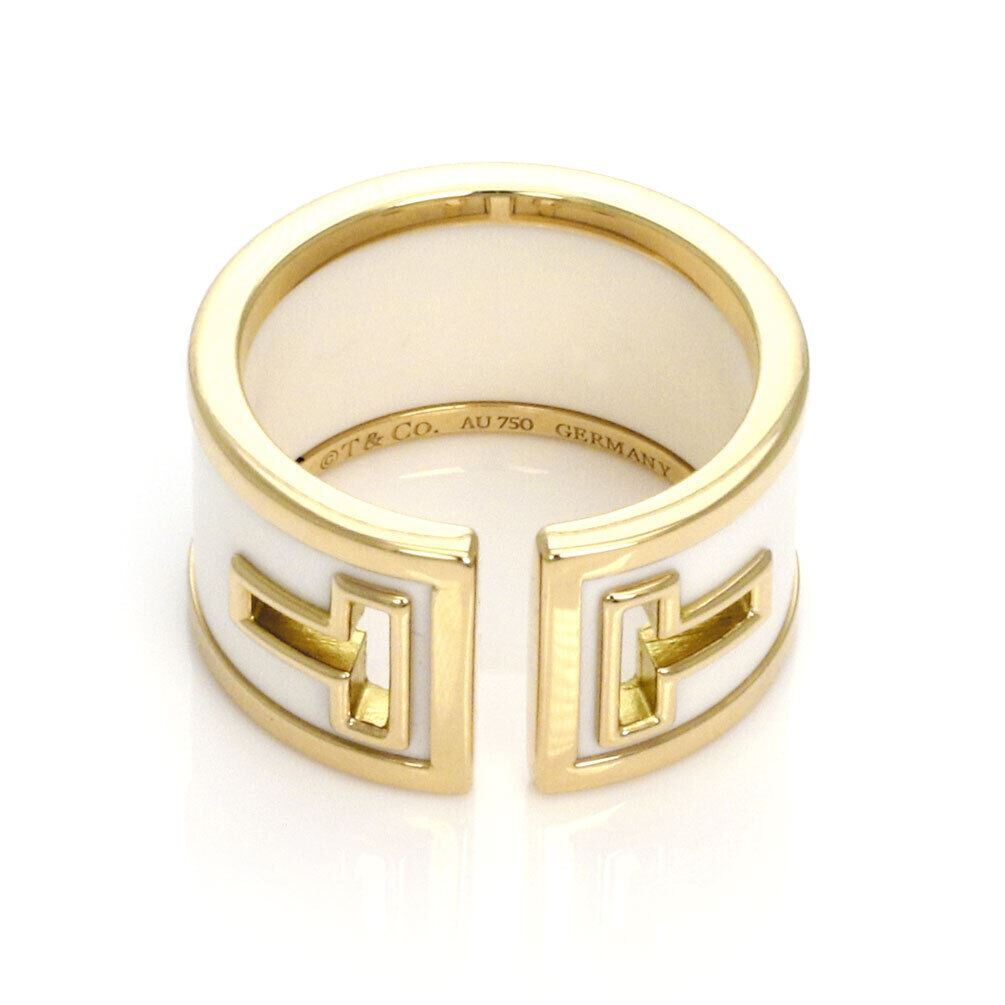 Tiffany & Co. T Cut White Ceramic 18k Yellow Gold Wide Band Ring | Rings | bands, catalog, Designer Jewelry, Rings, Tiffany & Co. | Tiffany & Co.