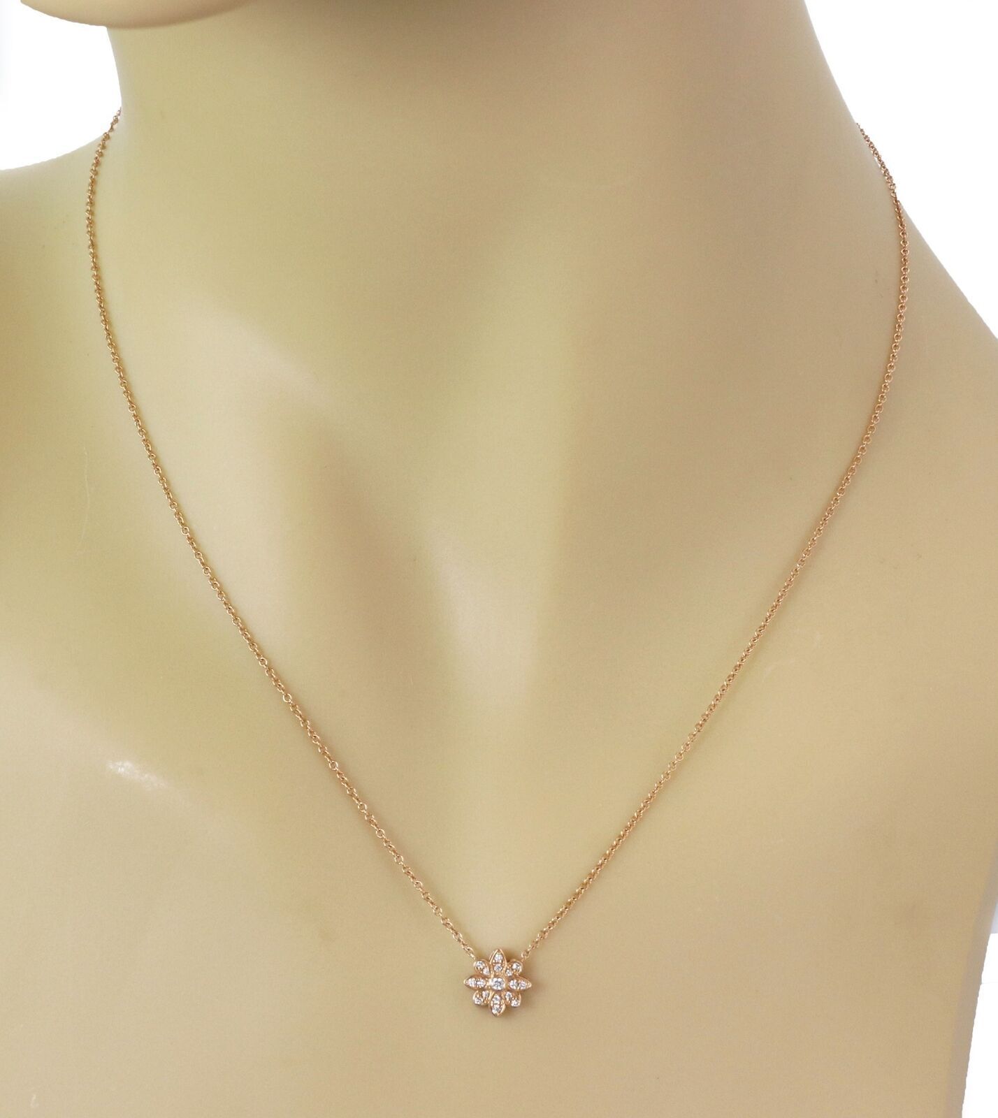 Tiffany & Co. Enchant Diamond 18k Rose Gold Flower Pendant Necklace