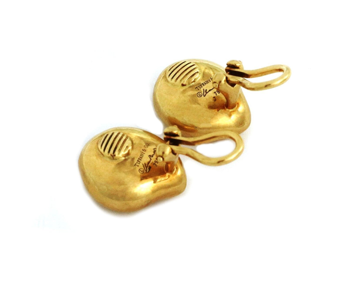 Tiffany & Co. Peretti 18k Yellow Gold Nugget Clip On Earrings