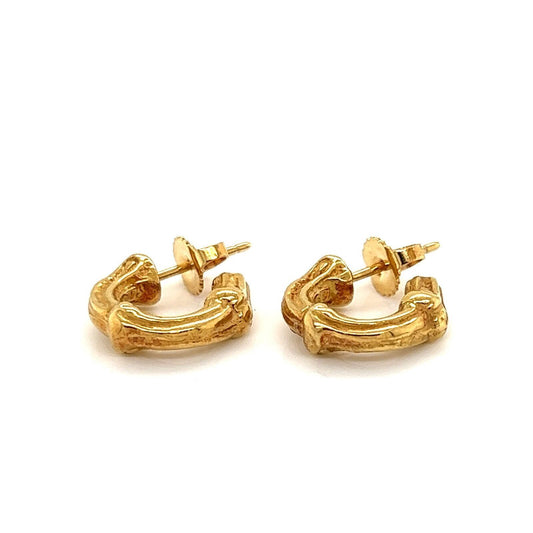 Tiffany & Co. Small Bamboo 18k Yellow Gold Hoop Earrings | Earrings | catalog, Designer Jewelry, Earrings, Tiffany & Co. | Tiffany & Co.