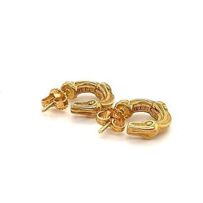 Tiffany & Co. Small Bamboo 18k Yellow Gold Hoop Earrings