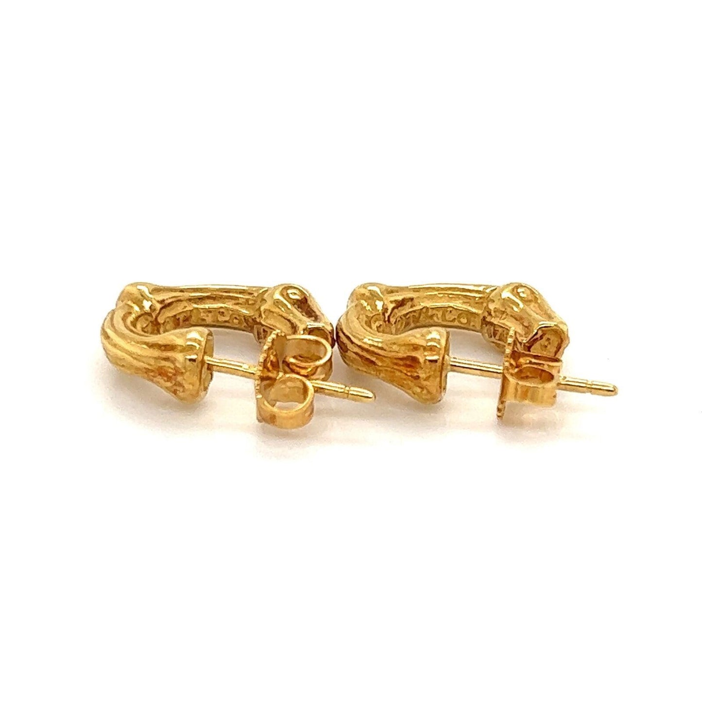 Tiffany & Co. Small Bamboo 18k Yellow Gold Hoop Earrings