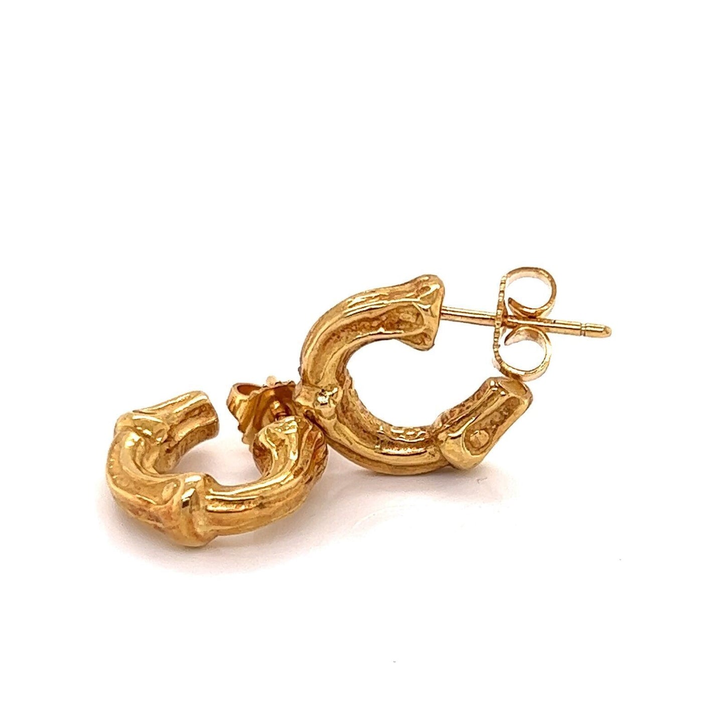 Tiffany & Co. Small Bamboo 18k Yellow Gold Hoop Earrings