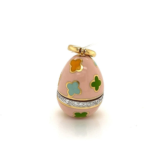 Aaron Basha Diamond Multi-Color Enamel 18k Gold Egg Charm Pendant | Charms & Pendants | Aaron Basha, catalog, Charms, Designer Jewelry, Pendants | Aaron Basha
