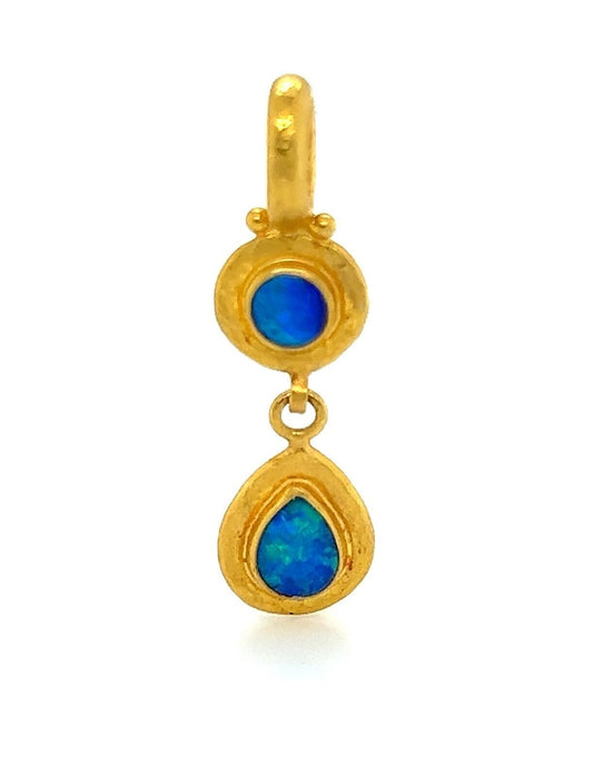 Gurhan  24k Yellow Gold Opal Double Tier Pendant | Charms & Pendants | catalog, Charms, Designer Jewelry, Gurhan, Pendants | Gurhan
