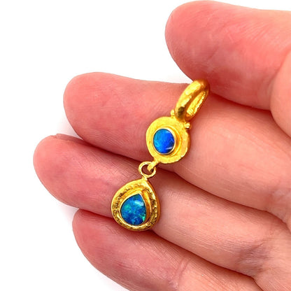 Gurhan  24k Yellow Gold Opal Double Tier Pendant