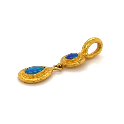 Gurhan  24k Yellow Gold Opal Double Tier Pendant