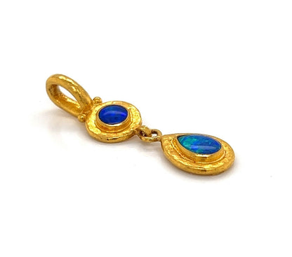 Gurhan  24k Yellow Gold Opal Double Tier Pendant