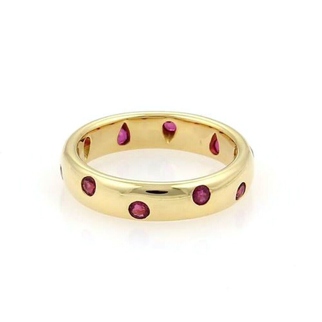 Tiffany & Co Etoile 18k Yellow Gold Ruby Band Ring - Size 5.5