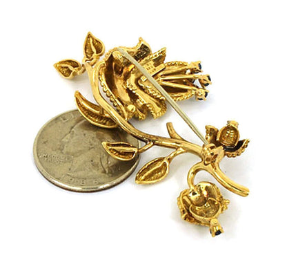 Tiffany & Co. 18k Yellow Gold Sapphire Floral Leaf Pin Brooch