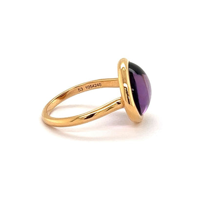 Fred of Paris Belles Rives Amethyst 18k Rose Gold Ring - Size 6.5