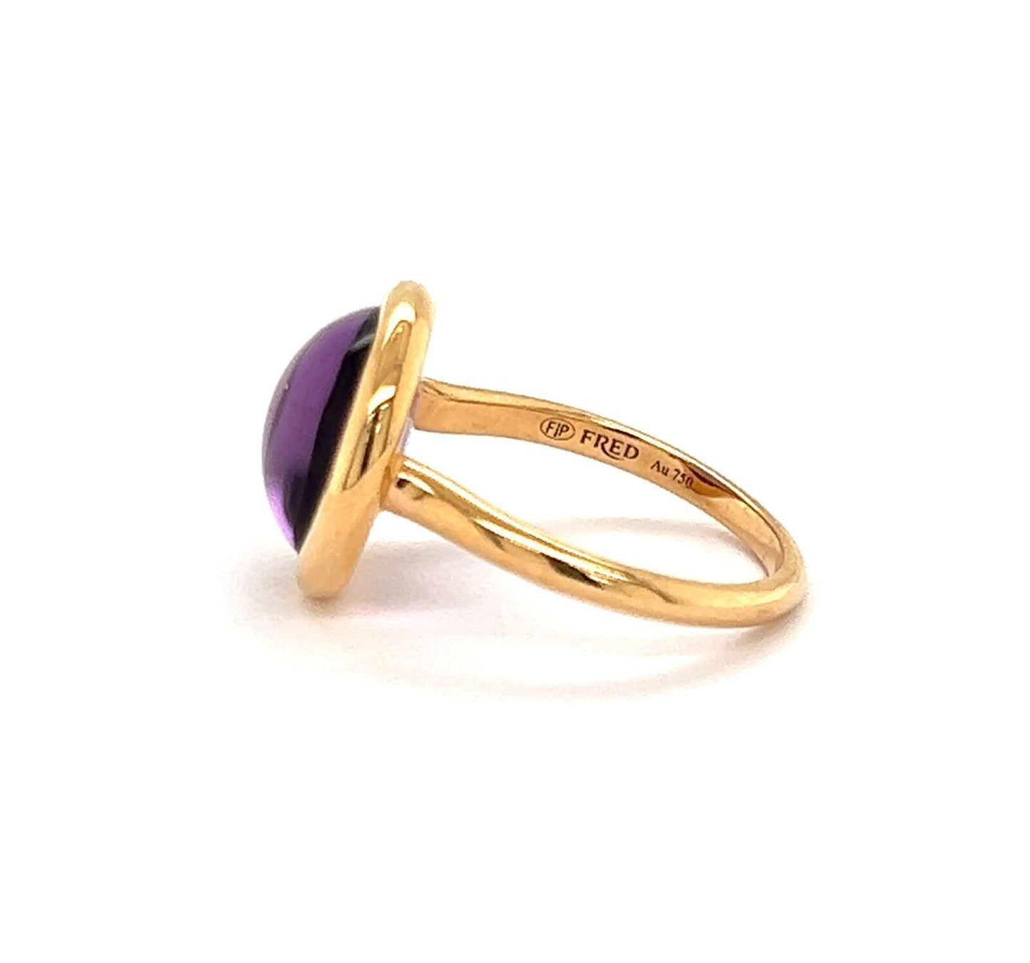 Fred of Paris Belles Rives Amethyst 18k Rose Gold Ring - Size 5.5