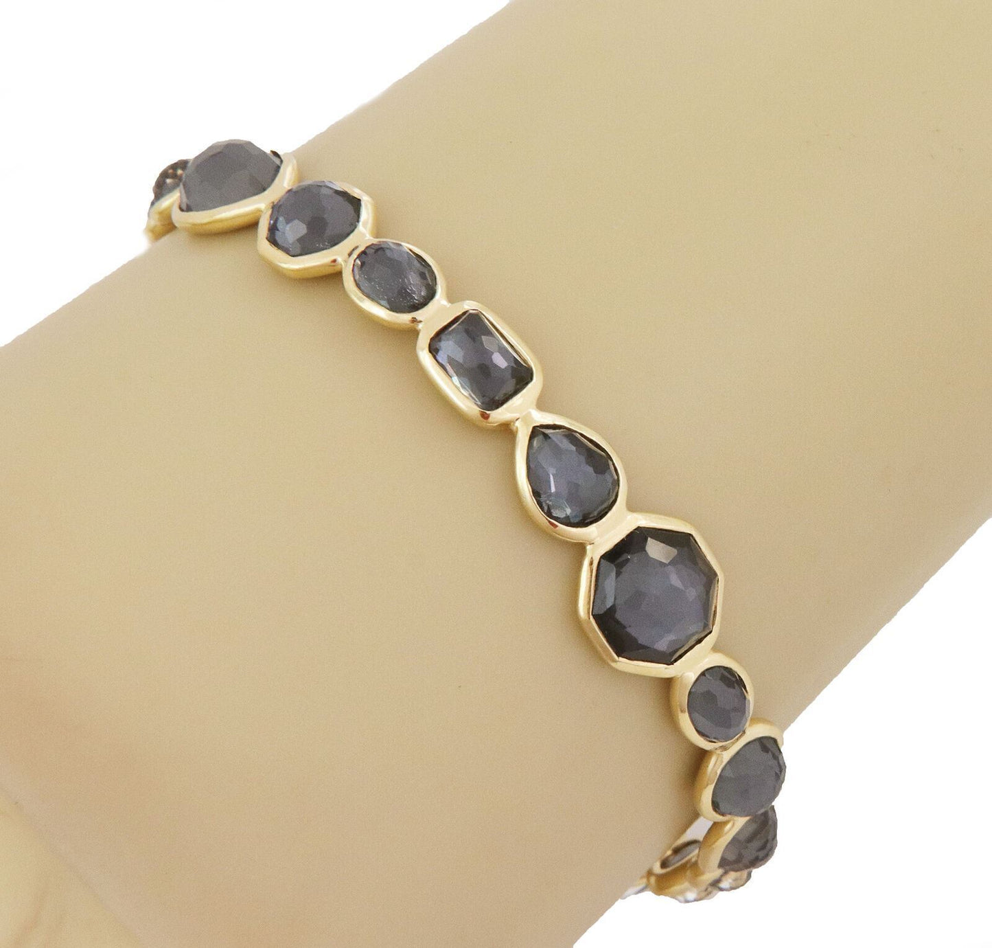 Ippolita Rock Candy Gelato Blue Quartz 18k Yellow Gold Multi-Stone Bracelet Bangle | Bracelets | Bangles, Bracelets, catalog, Designer Jewelry, Gelato, Ippolita, Rock Candy | Ippolita