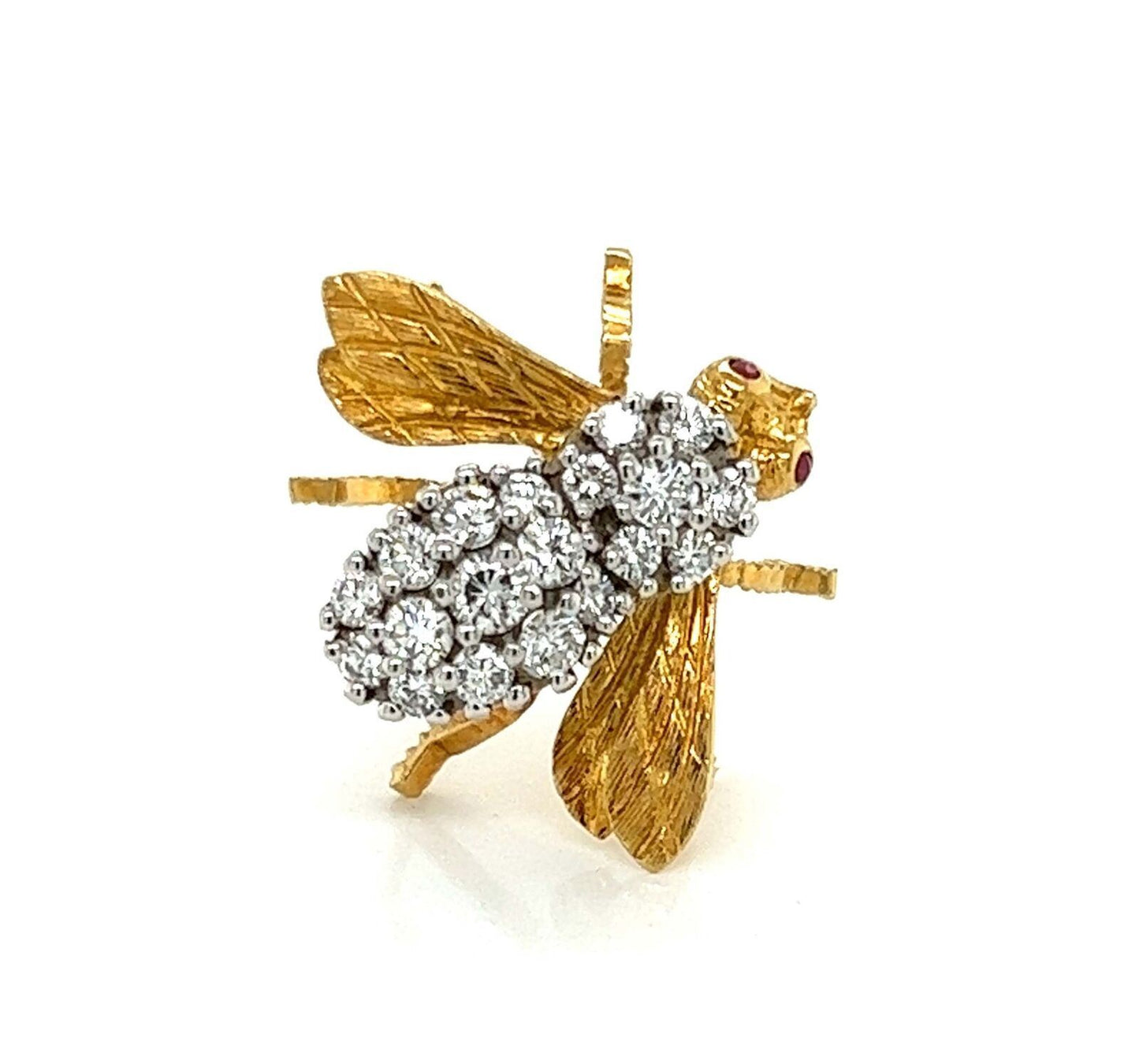 Herbert Rosenthal Diamond Ruby 18k Yellow White Gold Bee Pin Brooch | brooches | Brooches, catalog, Designer Jewelry, herbert rosenthal, pins | Herbert Rosenthal