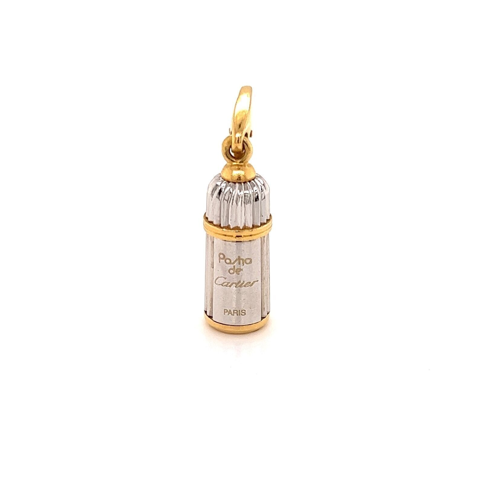 Cartier Pasha de Cartier Mini Perfume Bottle 18k Gold Charm Pendant w Jewels by Joy