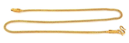 Double Dragon Head Clasp Long Dragon Scale 24k Gold Link Chain Necklace