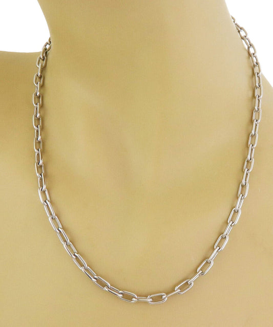 Cartier Spartacus 18k White Gold Oval Link Chain Necklace 18" Long | Necklaces | cartier, catalog, Chains, Designer Jewelry, Necklaces | Cartier